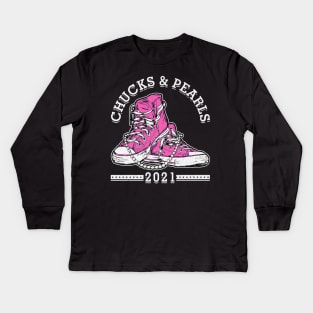 Chucks And Pearls 2021 gifts Kids Long Sleeve T-Shirt